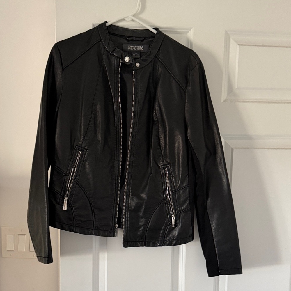 Kenneth Cole Reaction Black Leather Jacket